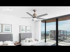 Saten Nikel Tavan Ventilatörü 5 MDF Blade DC Motor Ev Dekoratif