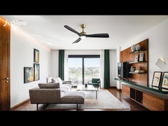 52 inç modern LED tavan fanı DC motorlu, siyah ABS bıçakları