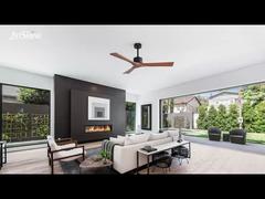 52 İnç Masif Ahşap Tavan Vantilatörü Sessiz DC Motor Modern Tasarım Oturma Odası ve Yatak Odası Kullanımı İçin