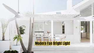 Işıklı 52 İnç Beyaz Modern Tavan Vantilatörü