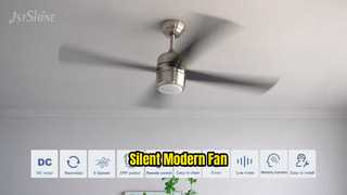 Sessiz Modern Tavan Vantilatörü LED Işık