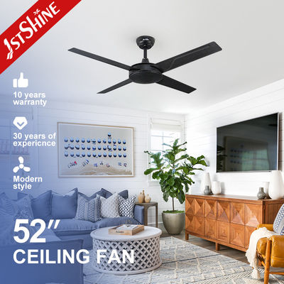 satın al 4 bıçaklı AC Motor 61W Siyah Metal Tavan Ventilatörü 3 Hızlı Uzaktan Kumanda Çevrimiçi üretim