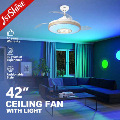 satın al Gizli Bıçaklı ve 110-240V/50Hz-60Hz AC Motorlu Çok Renkli Gece Lambalı Tavan Vantilatörü Çevrimiçi üretim