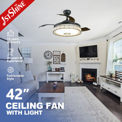 satın al 42 İnç Çok Fonksiyonlu LED Müzikli Tavan Vantilatörü, Hifi Hoparlör ve RGB Disko Işığı Çevrimiçi üretim