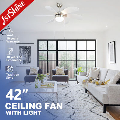 satın al 42 inç 6 MDF bıçakları Modern Çekme Zinciri Tavan Ventilatörü Işıkla Çevrimiçi üretim