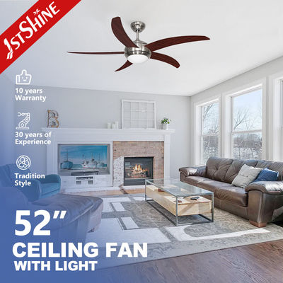 satın al 30W Motor 52 İnç LED Tavan Vantilatörü Işığı DC Motorlu 5 MDF Pervaneli Çevrimiçi üretim