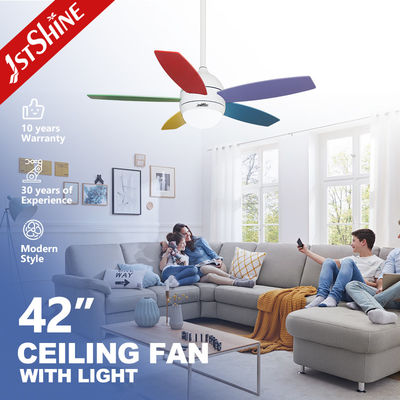 satın al OEM 5 Renkli MDF Bıçaklı Modern Tavan Vantilatörü Işıklı AC Motor Çevrimiçi üretim
