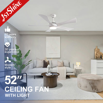satın al 5 Bıçaklı Beyaz ABS Bıçaklı Tavan Vantilatörü LED Aydınlatmalı, 52'' Tavan Vantilatörü Işıklı Çevrimiçi üretim