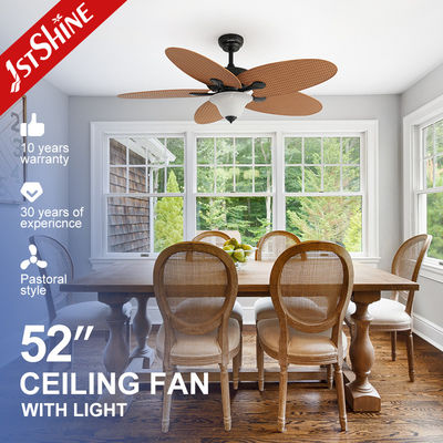 satın al 52 inç DC Motor Tropikal Stil Dekoratif Tavan Ventilatörü Uzaktan Kumanda 5 Blade Tavan Ventilatörü Çevrimiçi üretim