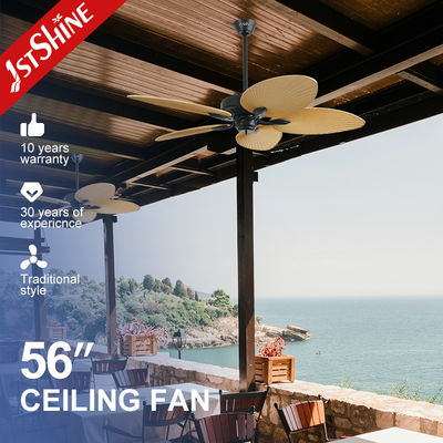 satın al 56 İnç DC Motor Tropikal Stil Tavan Vantilatörü, Uzaktan Kumanda 5 Kanatlı Tavan Vantilatörü Çevrimiçi üretim