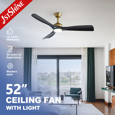 satın al 52 inç modern LED tavan fanı DC motorlu, siyah ABS bıçakları Çevrimiçi üretim