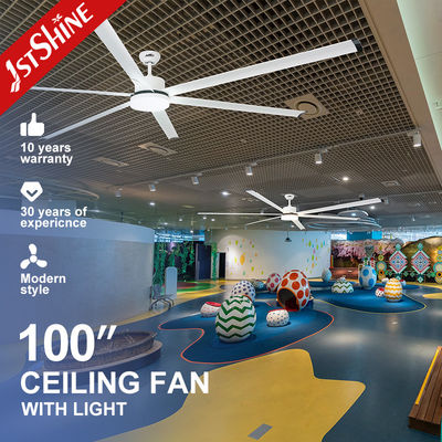 100'' Industrial Ceiling Fan With Light Big Size High Air Volume Commercial Indoor Dc Motor Fan