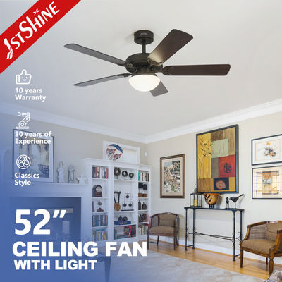 Rustik LED Tavan Fan Light 5 MDF Blade Düşük Gürültü Düşük Voltajlı DC Motor