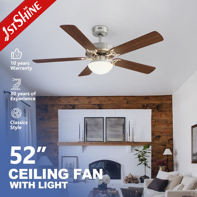 Işıklı Akıllı Dekoratif Tavan Ventilatörü 2 * E27 Fırçalı Nikel MDF Blade Uzaktan Kumanda