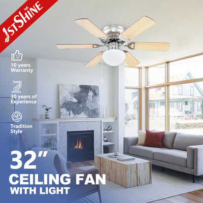 1stshine 32 Inch Ceiling Fan Light with 6 MDF Blades and Remote Control 10-Year Motor