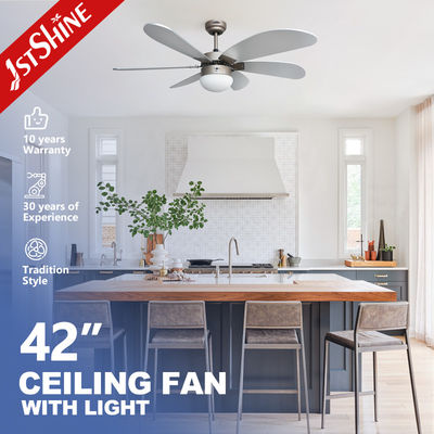 Basit Ev 6 MDF Kılıçlı Gümüş Renkli Tavan Ventilatörü Uzaktan Kumanda ve AC/DC Motoru