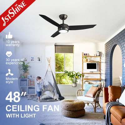 Ev için Siyah Düşürülebilir LED Tavan Ventilatörü 48 