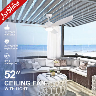 Outdoor Wet Space Plastic LED Ceiling Fan with 3 Color LED Light and Memory Function