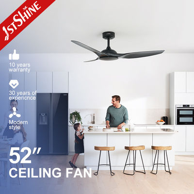 Basit Tasarım 6 Hızlı Uzaktan Kumandalı Siyah Tavan Vantilatörü Işıksız 1stshine OEM