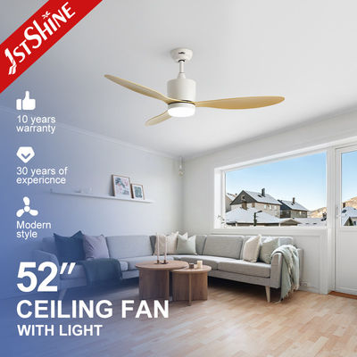 Plastic Blade Downrod Mount Indoor Dimmable LED Ceiling Fan Light For Low Ceiling