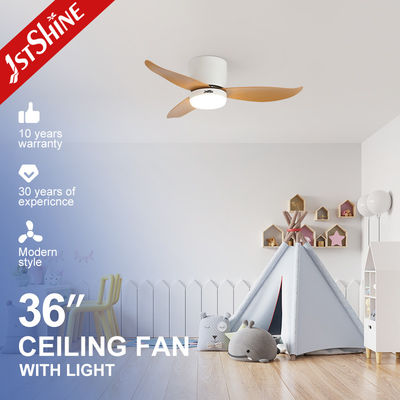 Metal Lamp Body 36 Inch LED Ceiling Fan with Remote Control and 3 Color Lighting