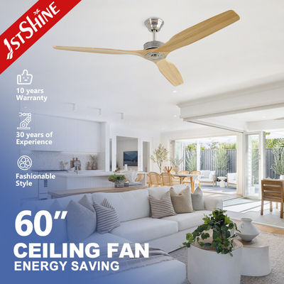 Dc 6 Hız Katı Ahşap Tavan Ventilatörü Uzaktan Kumanda İç mekan dekoratif