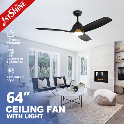 62 Inç Katı Ahşap Tavan Ventilatörü, Hafiflendirilebilir LED Işıkla Siyah Modern DC Motor