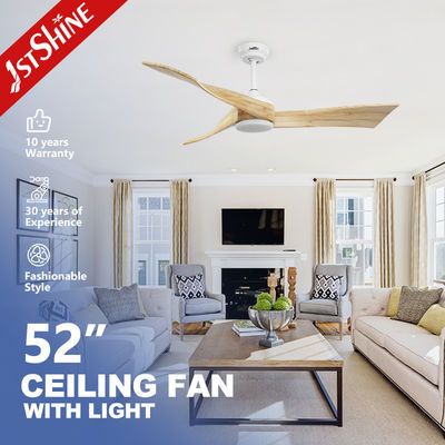230V Masif Ahşap Kanatlı 3 Renkli LED Kısılabilir Tavan Vantilatörü Uzaktan Kumandalı