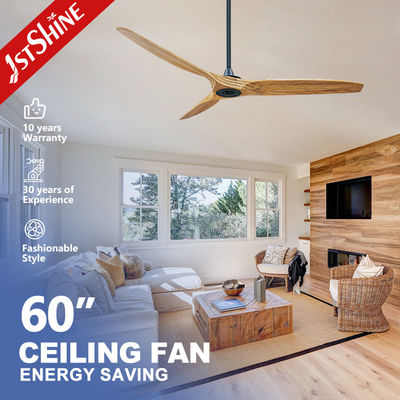 5 Hız Kontrolü Katı Ahşap Tavan Ventilatörü 60 Inch Dekoratif