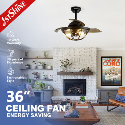 36 Inch Retractable Ceiling Fan Light with Remote Control and Space-Saving Design