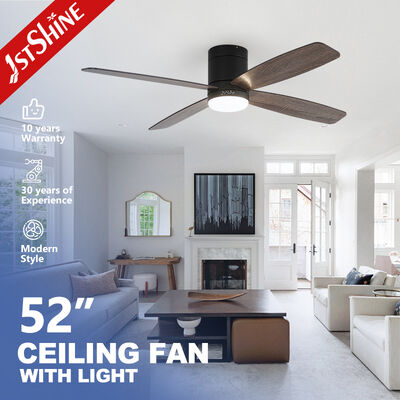 52 Inch Flush Mount Ceiling Fan with LED Light and Quiet DC Motor for Low Ceilings (Düşük Tavanlar İçin LED Işığı ve Sessiz DC Motoru)