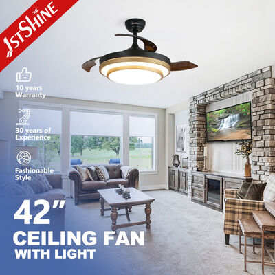 Modern alanlar için LED ışığı ve uzaktan kumanda ile 42 inç geri çekilebilir tavan fanı