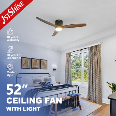 52-Inch Ceiling Fan with 3 Solid Wood Blades and Integrated LED Light for Modern Living Spaces