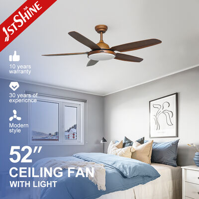 İyi bir fiyat. 52 Inch Wood Grain Tavan Ventilatörü Salonu için Hafif Bakır Motoru çevrimiçi