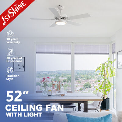 İyi bir fiyat. LED ışığı ve MDF bıçakları ve DC motoru ile 6 hızlı uzaktan kumanda ile 52 inç beyaz tavan fanı Çevrimiçi